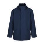 Unisex waterproof polyester jacket, 400 g/m², Roly navy-blue colour