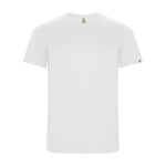 Men’s technical t-shirt with 50% recycled polyester, 135 g/m², Roly white colour