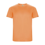 Men’s technical t-shirt with 50% recycled polyester, 135 g/m², Roly neon orange colour