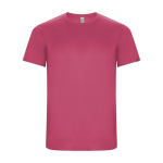 Men’s technical t-shirt with 50% recycled polyester, 135 g/m², Roly neon fuchsia colour