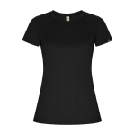 Women’s technical t-shirt with 50% recycled polyester, 135 g/m², Roly black colour