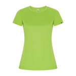 Women’s technical t-shirt with 50% recycled polyester, 135 g/m², Roly lime colour