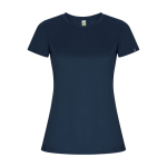 Women’s technical t-shirt with 50% recycled polyester, 135 g/m², Roly navy-blue colour