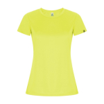 Women’s technical t-shirt with 50% recycled polyester, 135 g/m², Roly neon yellow colour