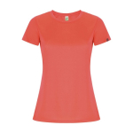 Women’s technical t-shirt with 50% recycled polyester, 135 g/m², Roly coral colour