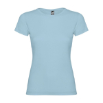 Women’s 100% cotton jersey t-shirt, 155 g/m², Roly light blue colour