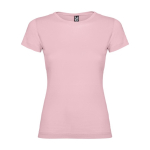 Women’s 100% cotton jersey t-shirt, 155 g/m², Roly light pink colour