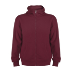 Unisex cotton and polyester hoodie, 280 g/m², Roly burgundy colour