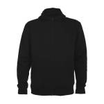 Unisex cotton and polyester hoodie, 280 g/m², Roly black colour