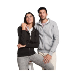 Unisex cotton and polyester hoodie, 280 g/m², Roly navy-blue colour