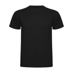 Men’s pique-knit technical polyester t-shirt, 150 g/m², Roly black colour