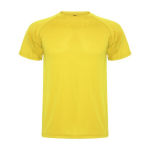 Men’s pique-knit technical polyester t-shirt, 150 g/m², Roly yellow colour