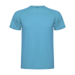 Men’s pique-knit technical polyester t-shirt, 150 g/m², Roly turquoise colour