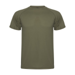 Men’s pique-knit technical polyester t-shirt, 150 g/m², Roly military green colour