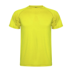 Men’s pique-knit technical polyester t-shirt, 150 g/m², Roly neon yellow colour