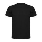 Children’s pique-knit technical polyester t-shirt, 150 g/m², Roly black colour