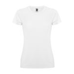 Women’s pique-knit technical polyester t-shirt, 150 g/m², Roly white colour