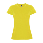 Women’s pique-knit technical polyester t-shirt, 150 g/m², Roly yellow colour