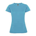 Women’s pique-knit technical polyester t-shirt, 150 g/m², Roly turquoise colour