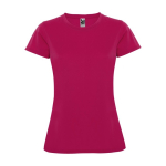 Women’s pique-knit technical polyester t-shirt, 150 g/m², Roly fuchsia colour