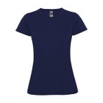 Women’s pique-knit technical polyester t-shirt, 150 g/m², Roly navy-blue colour