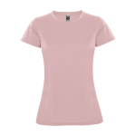 Women’s pique-knit technical polyester t-shirt, 150 g/m², Roly light pink colour