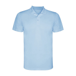 Men’s pique-knit technical polyester polo shirt, 150 g/m², Roly light blue colour