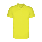 Men’s pique-knit technical polyester polo shirt, 150 g/m², Roly neon yellow colour