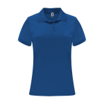 Women’s pique-knit technical polyester polo shirt, 150 g/m², Roly royal blue colour