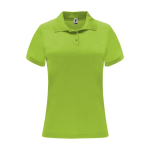 Women’s pique-knit technical polyester polo shirt, 150 g/m², Roly lime colour