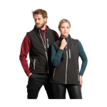 Unisex softshell vest made of polyester and elastane, 300 g/m², Roly navy-blue colour