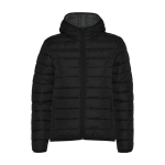 Women’s padded polyester jacket with hood, 290 g/m², Roly black colour