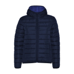 Women’s padded polyester jacket with hood, 290 g/m², Roly navy-blue colour