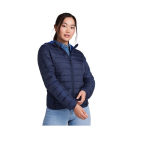 Women’s padded polyester jacket with hood, 290 g/m², Roly navy-blue colour