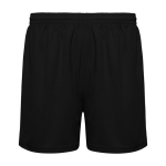 Unisex 100% polyester sports shorts, 140 g/m², Roly black colour