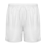 Unisex 100% polyester sports shorts, 140 g/m², Roly white colour