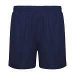 Unisex 100% polyester sports shorts, 140 g/m², Roly navy-blue colour