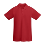 Men’s 100% organic cotton piqué-knit polo shirt, 210 g/m², Roly red colour