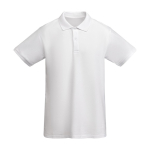 Men’s 100% organic cotton piqué-knit polo shirt, 210 g/m², Roly white colour