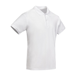 Men’s 100% organic cotton piqué-knit polo shirt, 210 g/m², Roly white colour