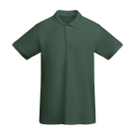 Men’s 100% organic cotton piqué-knit polo shirt, 210 g/m², Roly bottle green colour