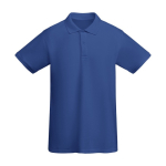 Men’s 100% organic cotton piqué-knit polo shirt, 210 g/m², Roly royal blue colour