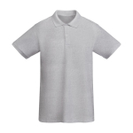 Men’s 100% organic cotton piqué-knit polo shirt, 210 g/m², Roly heather light grey colour