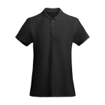 Women’s 100% organic cotton piqué-knit polo shirt, 210 g/m², Roly black colour