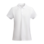 Women’s 100% organic cotton piqué-knit polo shirt, 210 g/m², Roly white colour