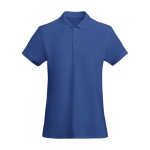 Women’s 100% organic cotton piqué-knit polo shirt, 210 g/m², Roly royal blue colour