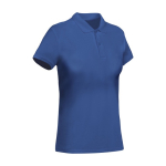 Women’s 100% organic cotton piqué-knit polo shirt, 210 g/m², Roly royal blue colour