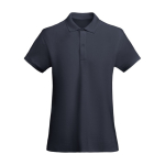 Women’s 100% organic cotton piqué-knit polo shirt, 210 g/m², Roly navy-blue colour