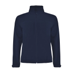 Unisex three-layer polyester softshell jacket, 300 g/m², Roly navy-blue colour