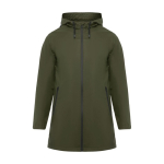 Men’s waterproof polyester raincoat, 210 g/m², Roly military green colour